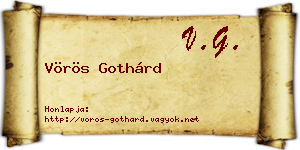 Vörös Gothárd névjegykártya